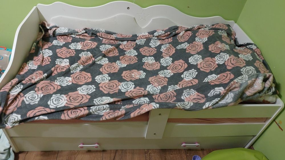 łóżko tapicerowane 160x80 biały + materac