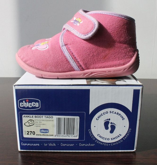 Pantufas / chinelos rosa tipo bota tamanho 27 da Flex Zone da Chicco