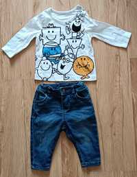 Lindex George 62 68 spodnie jeansy bluzka długi rękaw dla chłopca