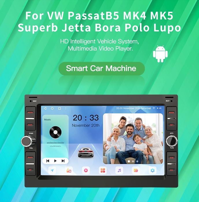 Магнітола штатна VW golf 4 T4 T5 Passat b5 Polo Bora Jetta SKODA TOUR
