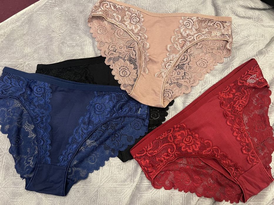 Женские трусики ХХL 4шт с ажурным кружевом