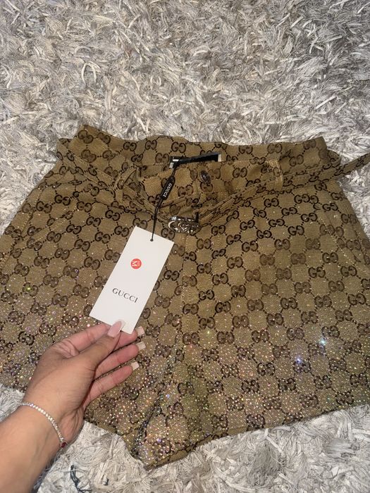 Calções monograma Gucci com brilho
