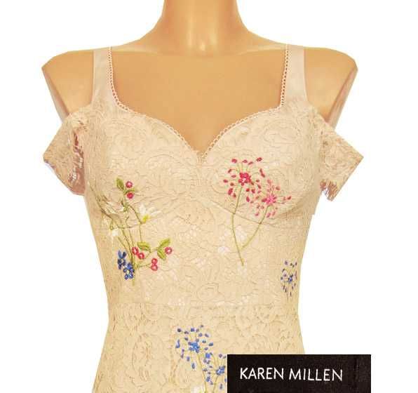 Karen Millen sukienka koktajlowa koronkowa midi rozmiar 36