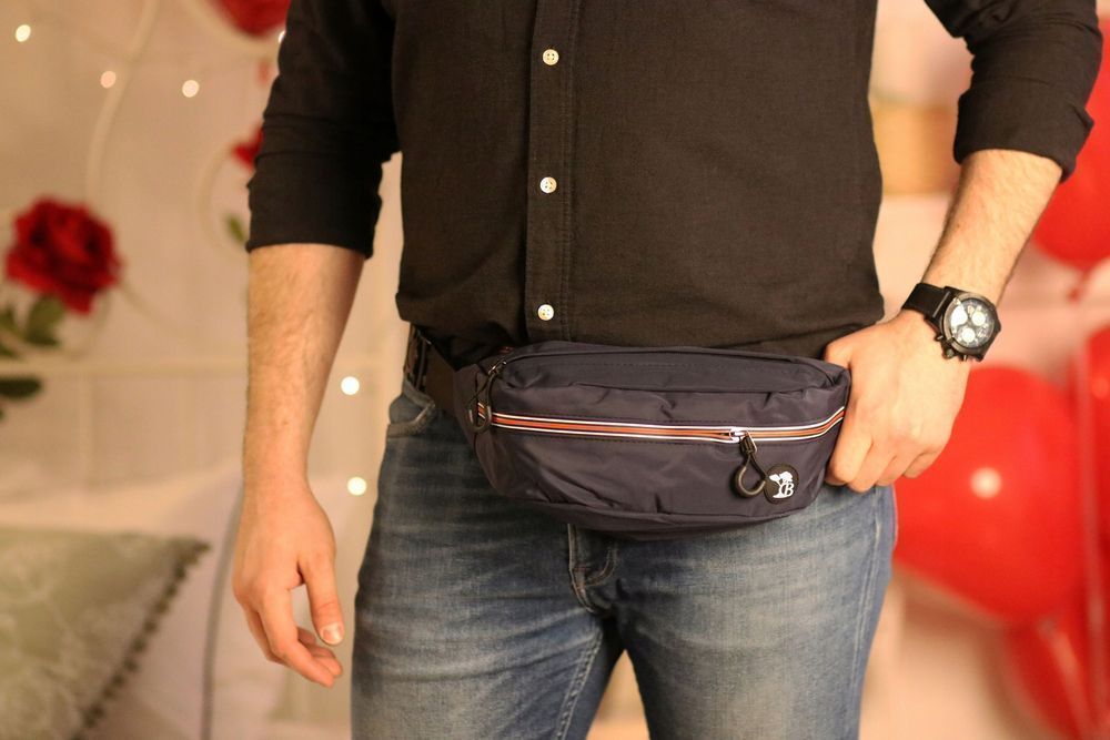 Saszetka nerka wodoodporna na pas duża Beltimore czerwona pojemna nowa