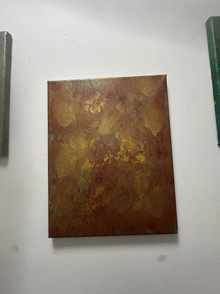Conjunto de 3 quadros abstratos