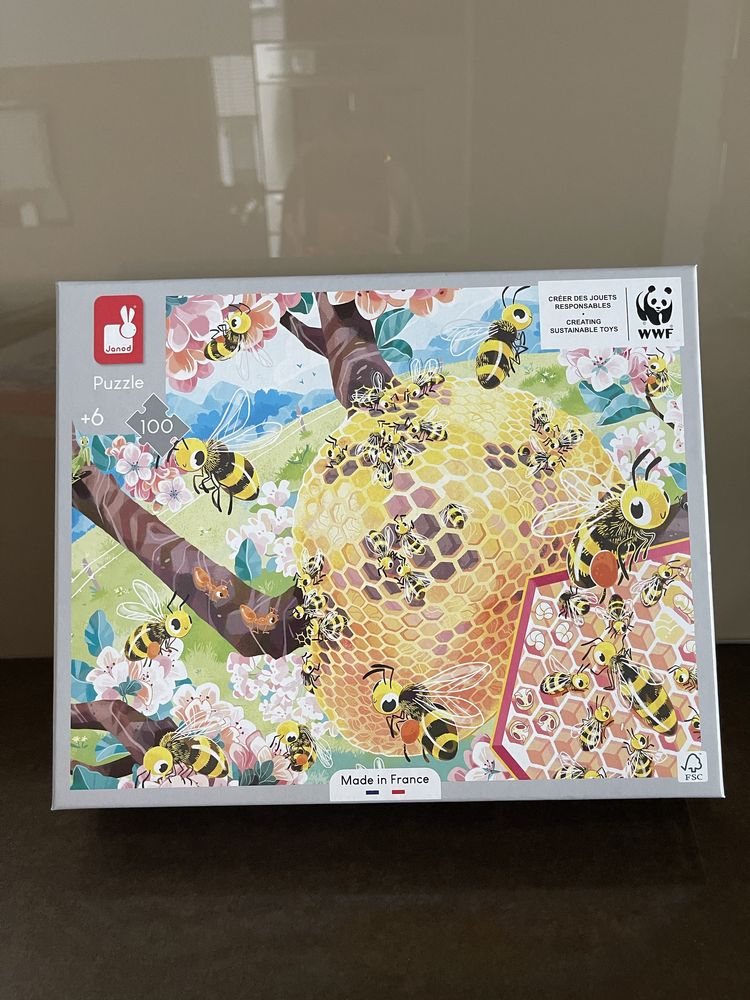 Janod WWF nowe puzzle życie pszczół 100 elementów 6 lat