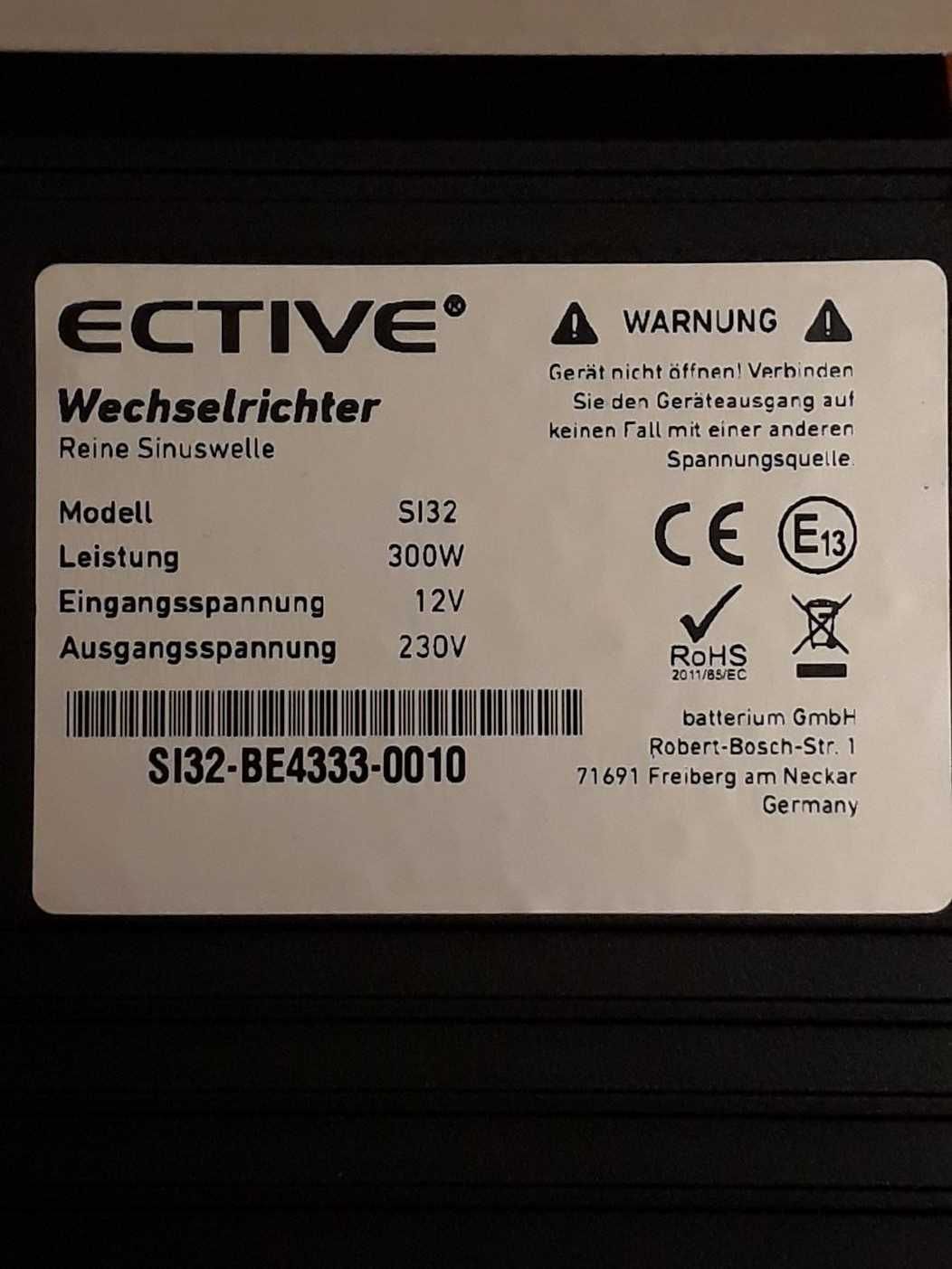 Инвертор ECTIVE SI32 300Ватт чистая синусоида немецкий Bosch