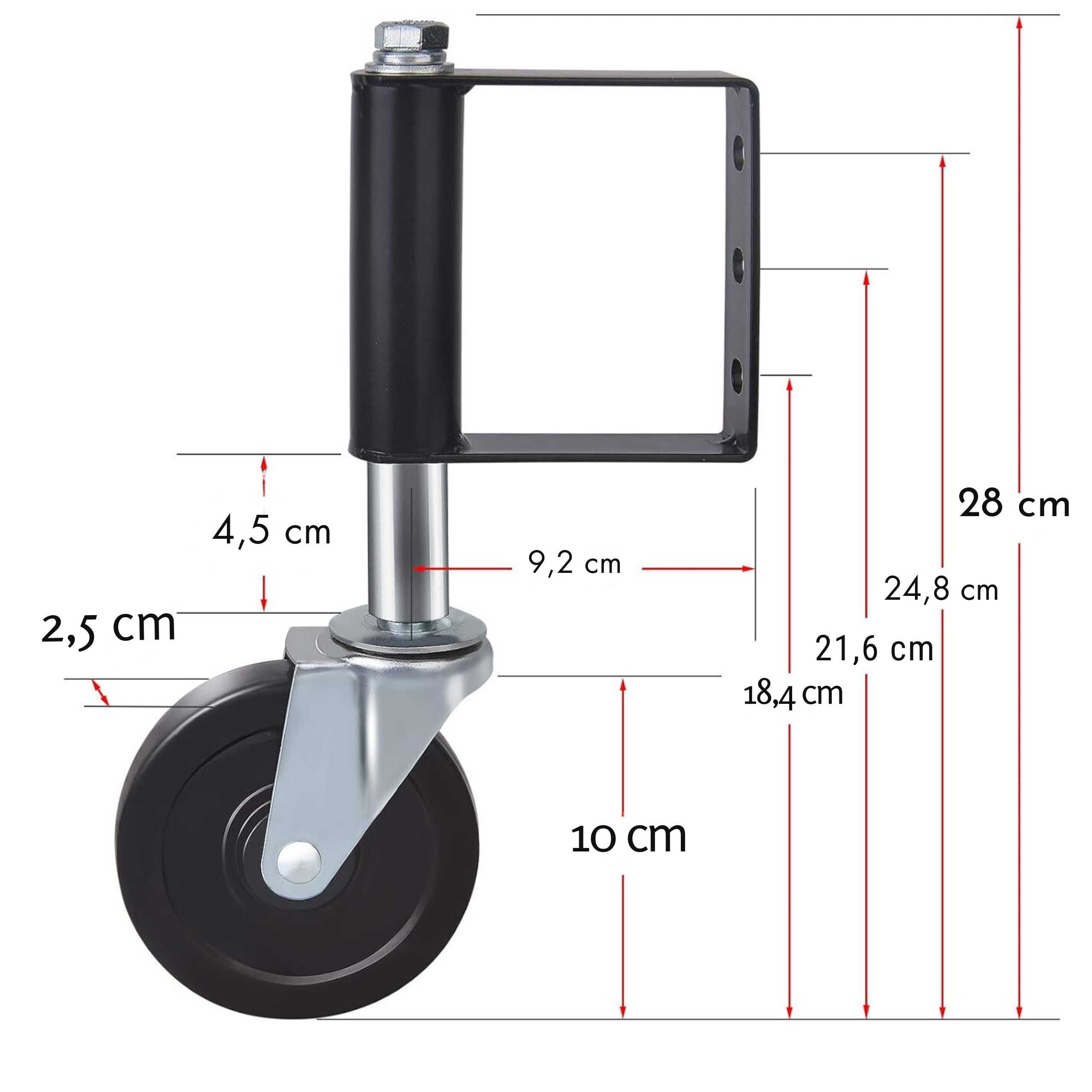 Kółka koła do bramy sprężynowe mocne solidne do bram 10CM 200KG 2 szt