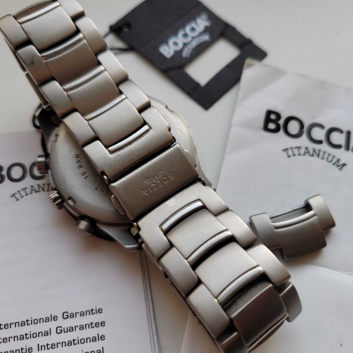 Zegarek tytanowy Boccia Titanium Outside sappchire crystal 40mm 10bar