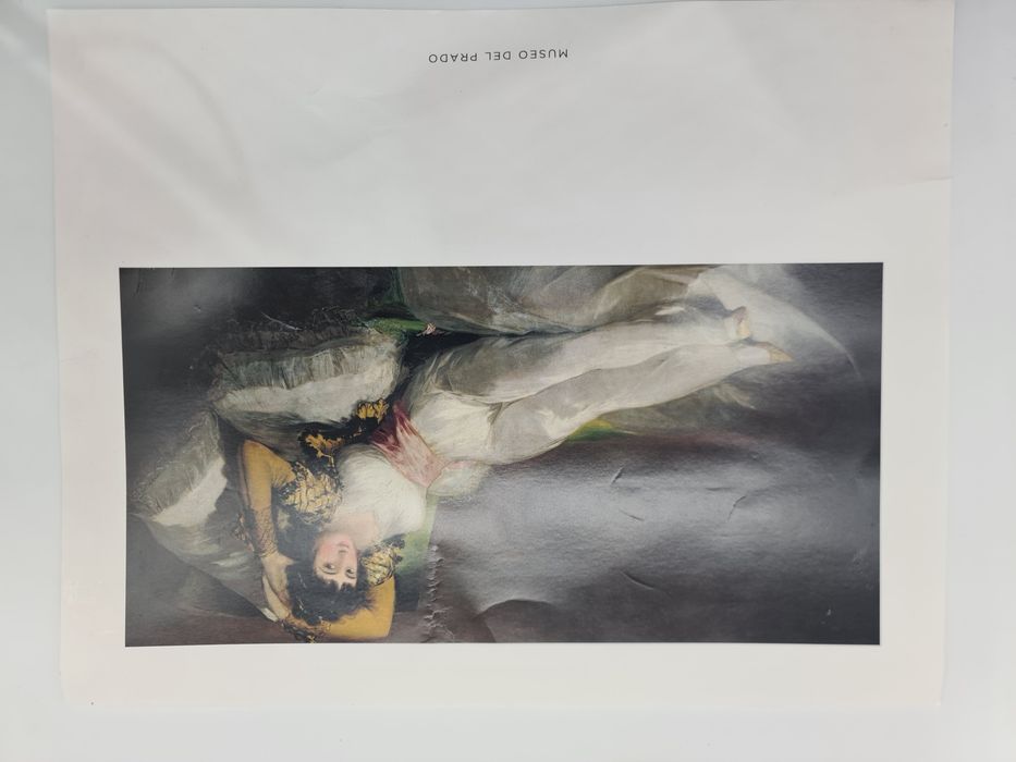 Impressão do Museu do Prado da pintura La Maja Vestida de Goya