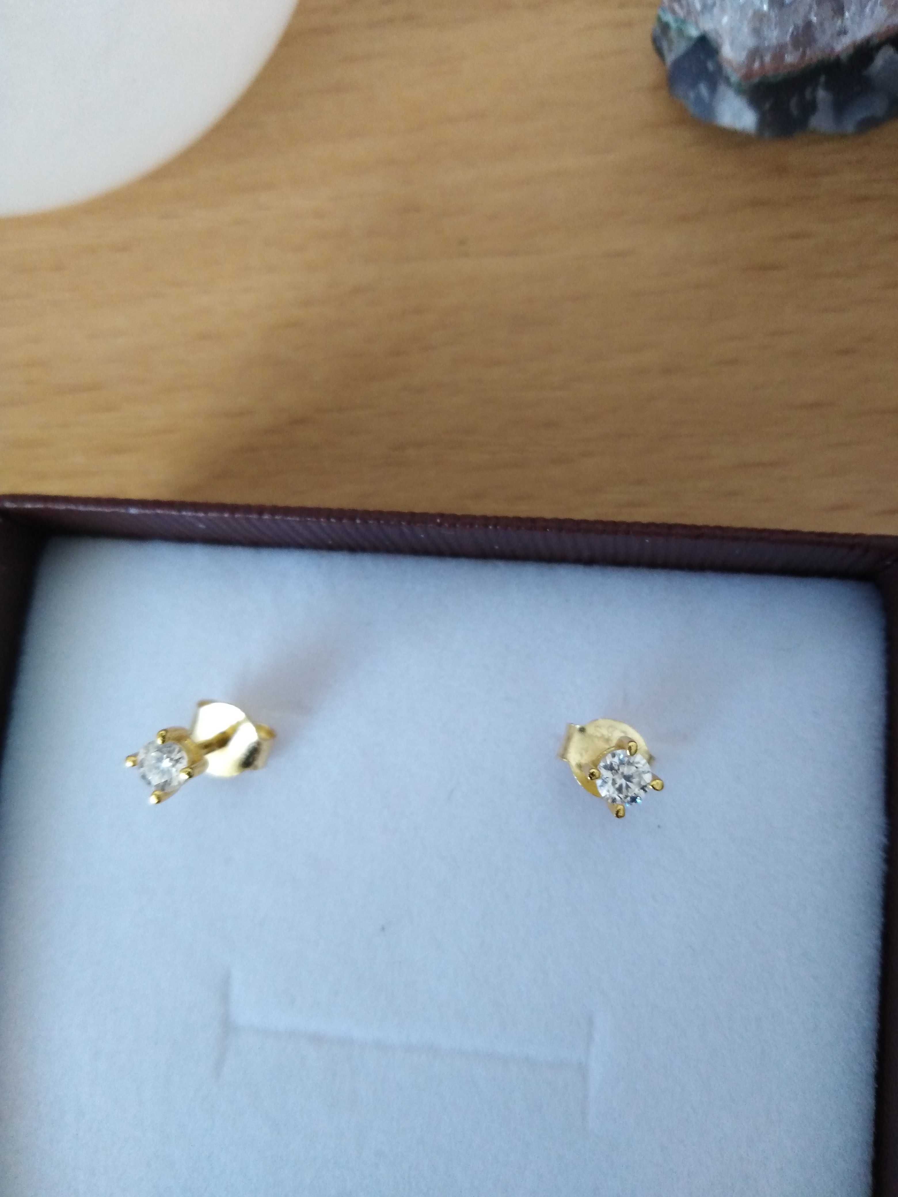 Kolczyki moissanit jak diament 0,1 ct