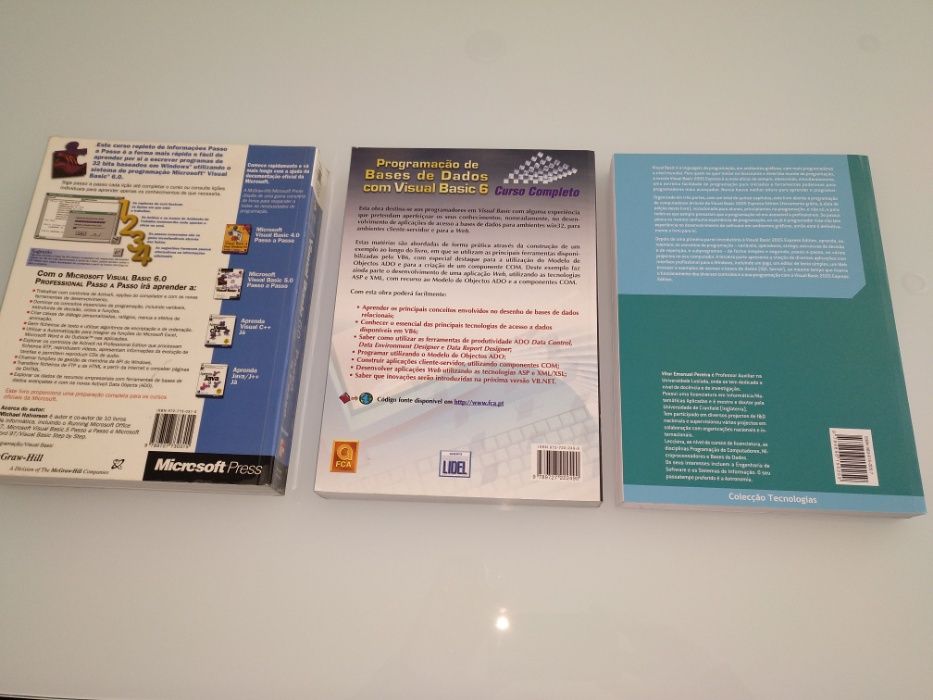 Vendo 3 Livros FCA/LIDEL sobre Visual Basic