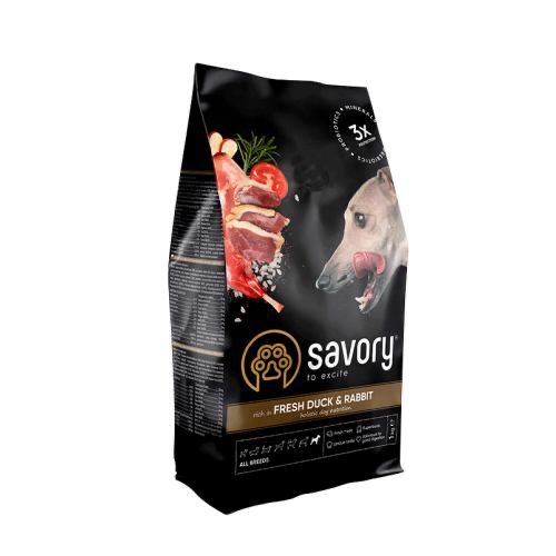 Savory (Сейвори) Adult Fresh Duck & Rabbit Беззерновой корм 12 кг