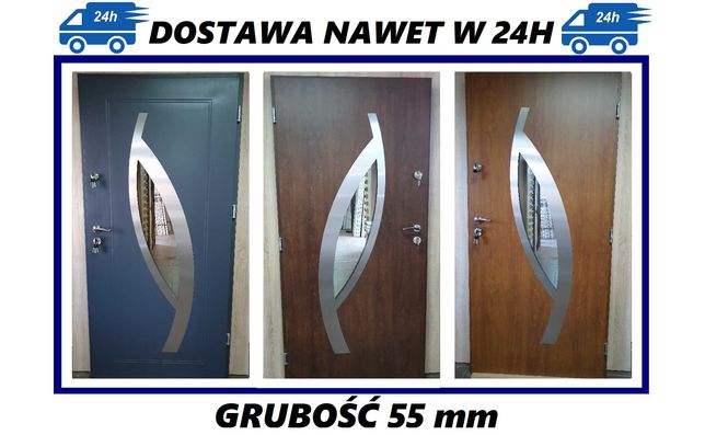 Drzwi zewnętrzne 80, 90 model "MIRIAM" STALOWE, POLSKIE, WINCHESTER