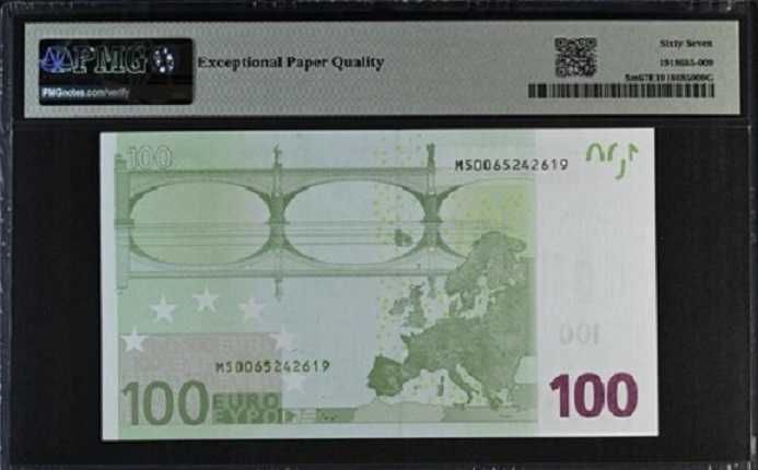 NOTA - PORTUGAL - 100 EUROS - 2002 - PMG 67 EPQ