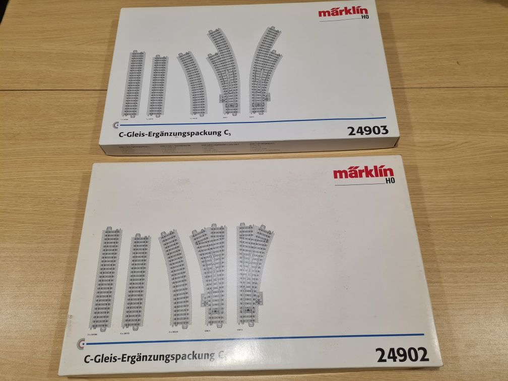 2 conjuntos de linhas Comboios Marklin ref: 24903 e 24902