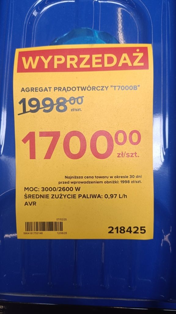 Nowy Agregat Prądotwórczy Gwarancja T7000-B Thunder Generator prądu