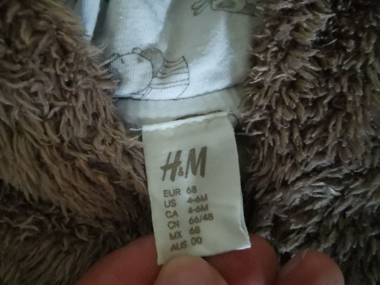 Pajac kombinezon przejściowy miś H&M r. 68