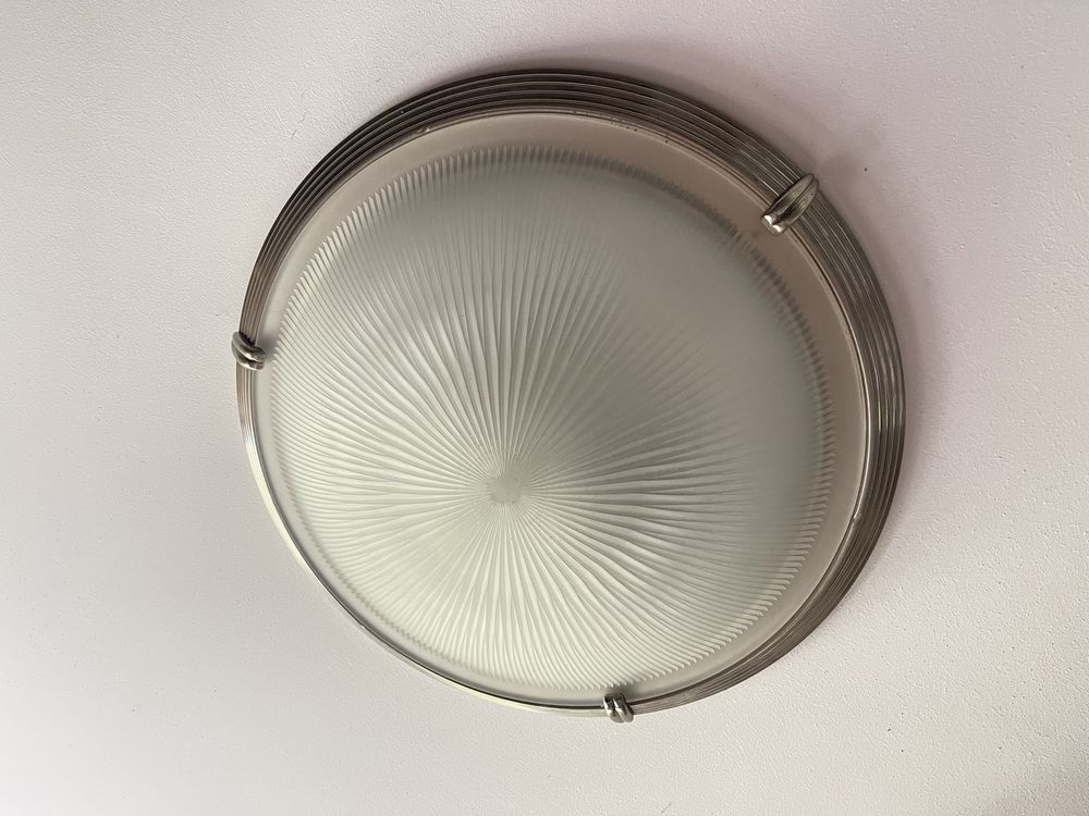 Przepiękna lampa sufitowa plafon srebrna ramka