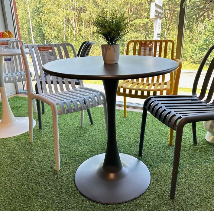 Krzesło ogrodowe Soleo 1 sztaplowane PC-416 BIAŁE, GRAFITOWE OGRÓD