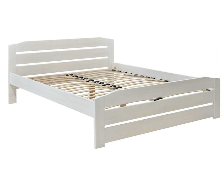 Біле дерев'яне ліжко кровать з Буку на складі Нове двохспальне 160