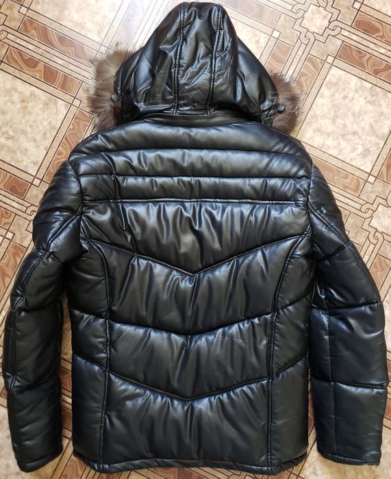Пуховик шкіряний чоловічий