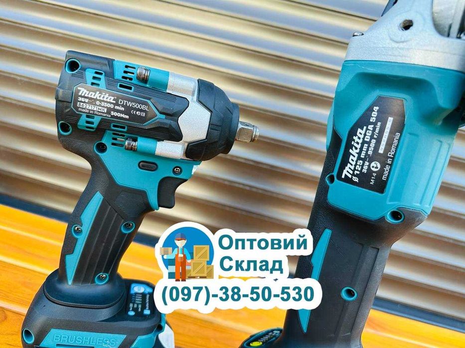 2/1 Макита Акумуляторний набор Болгарка DGA504 + Гайковерт DTW500 XGT