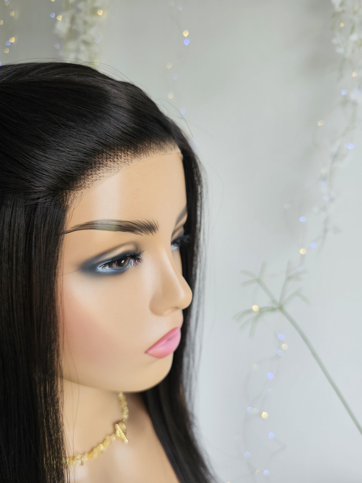 Peruka z rozmytą linią czoła Kama long bob 40 cm naturalny efekt