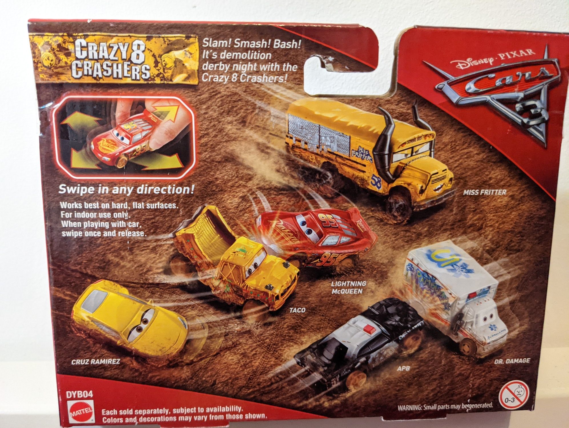 Samochód auta 3 cars disney zygzak McQueen Mattel zwariowana 8