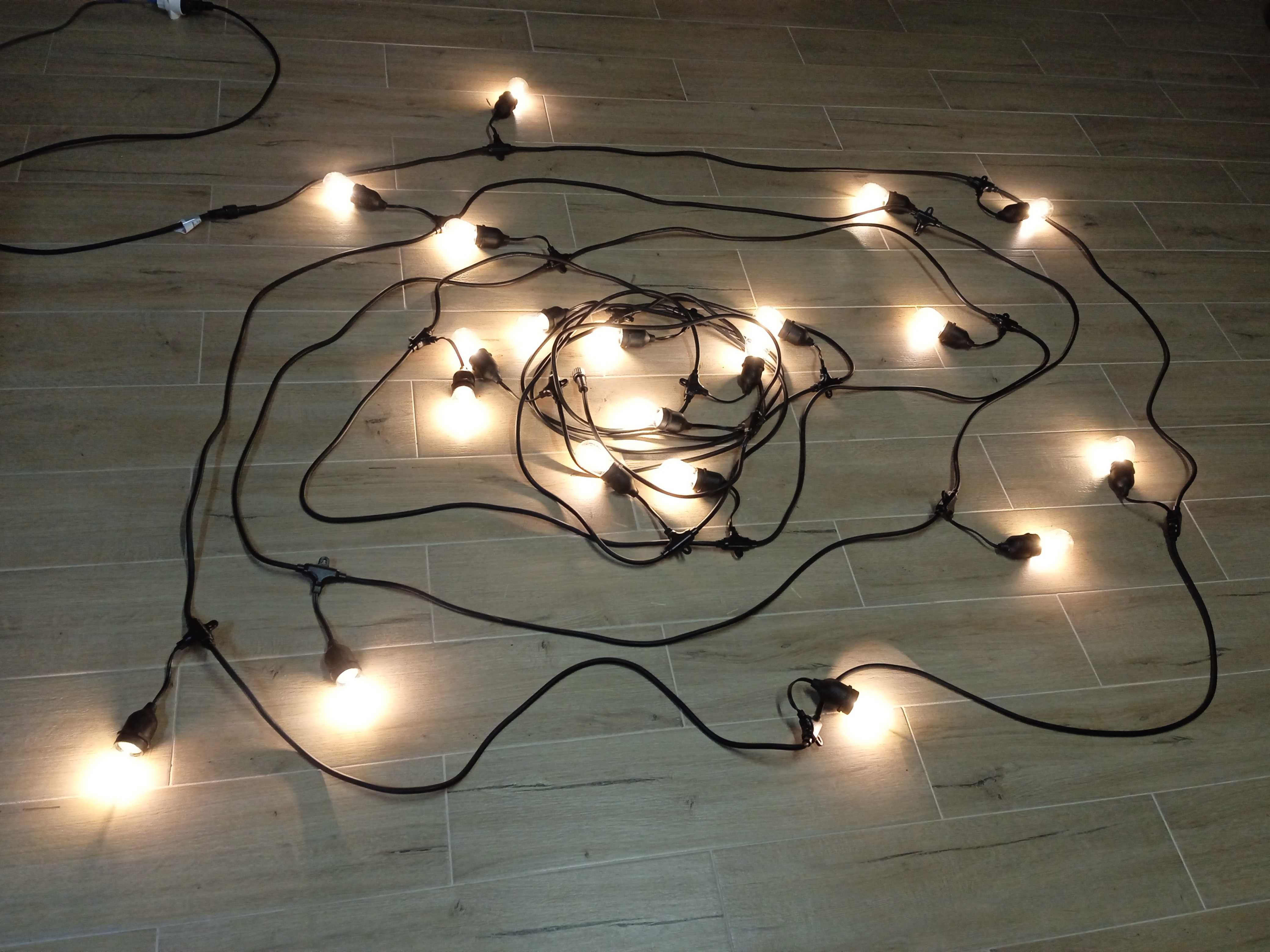 Girlanda ogrodowa ze zwisem (20mb, 20 żarówek filament a' 1 Wat/230V)