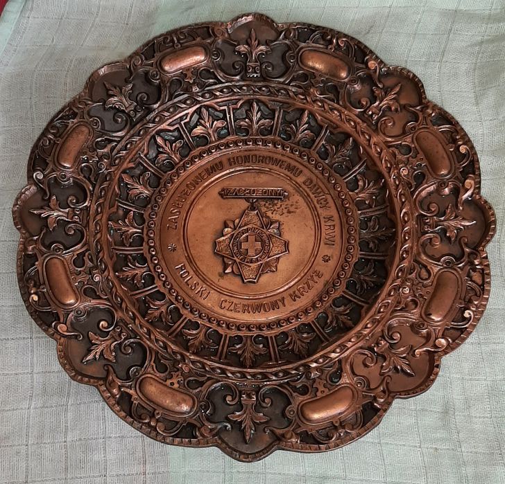 Talerz z cyny kolekcjonerski z PRL