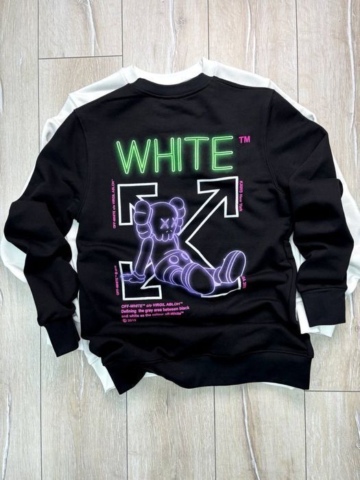 OFF-white x kaws мужской брендовый свитшот кофта батник реглан
