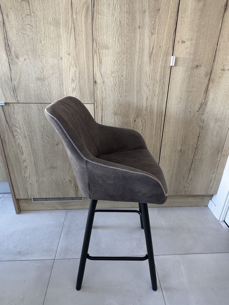 Conjunto 3 Bancos de Bar cinzentos