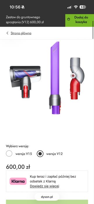 DYSON zestaw do gruntownego sprzątania V12