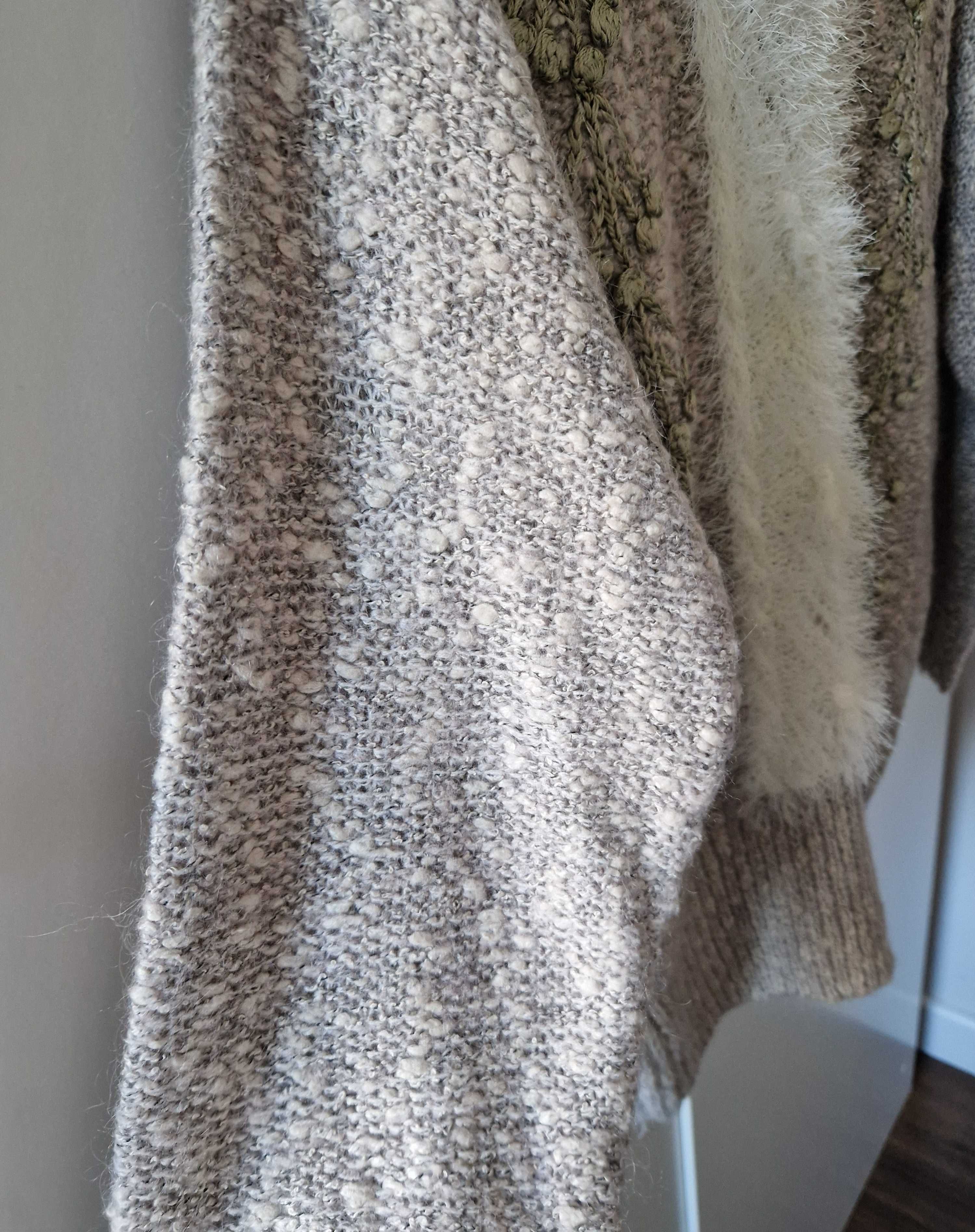 Elegancki ciepły sweter luksusowej wełny z kóz angorskich, 40 XL, L