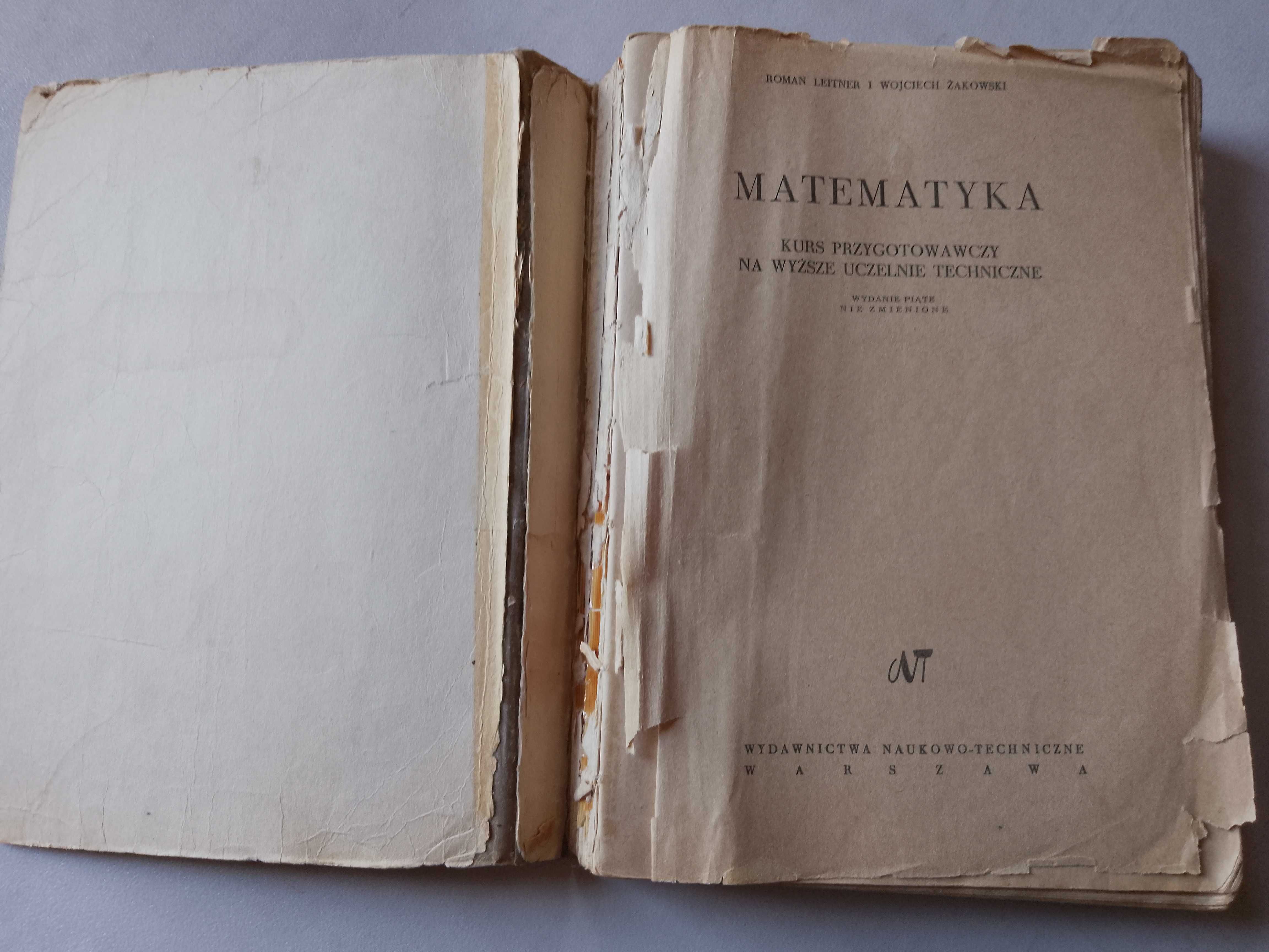 R. Leitner, W. Żakowski "Matematyka. Kurs przygotowawczy..." 1969