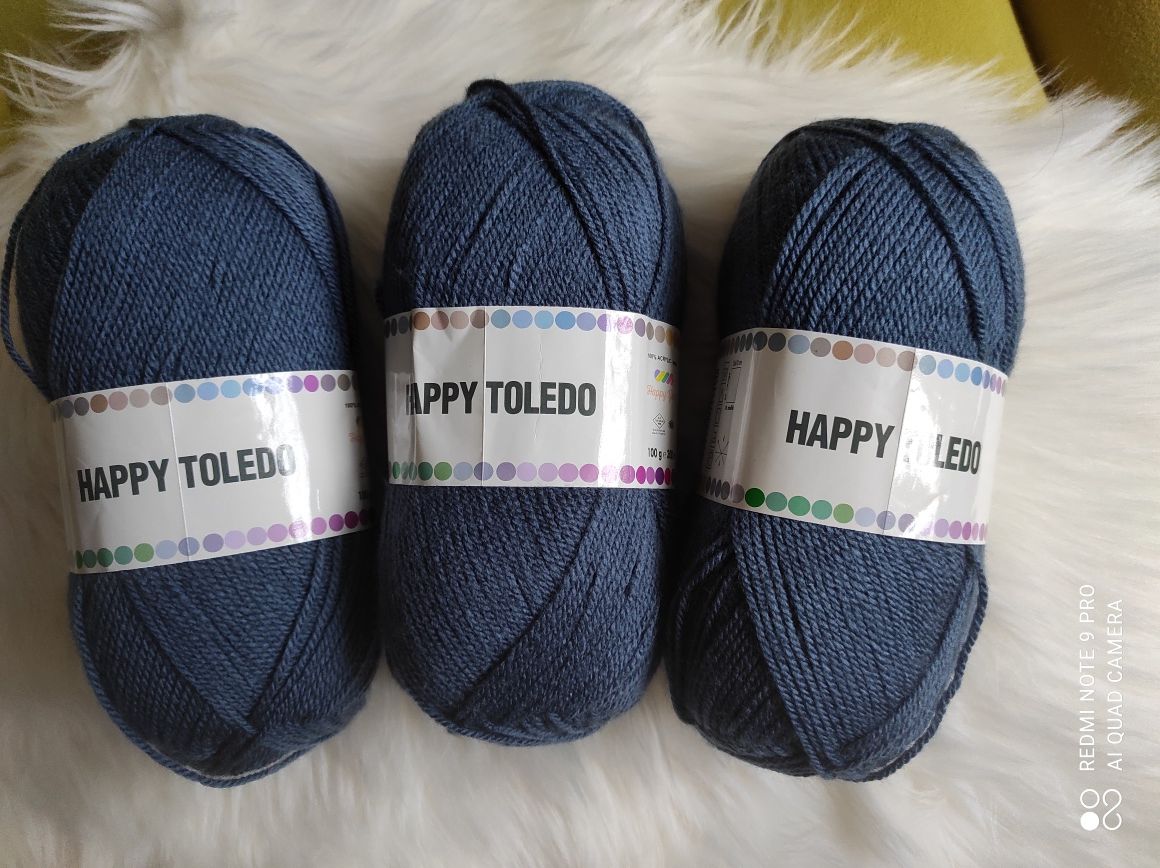 Пряжа, нитки для вязания, Happy Toledo ,5 цветов ,акрил 300м/100 г Тур