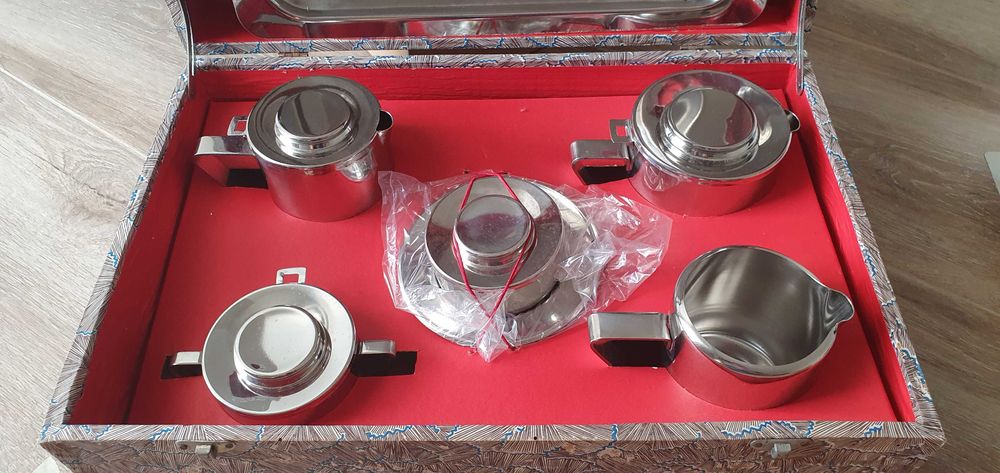 Serviço de chá Vintage em inox