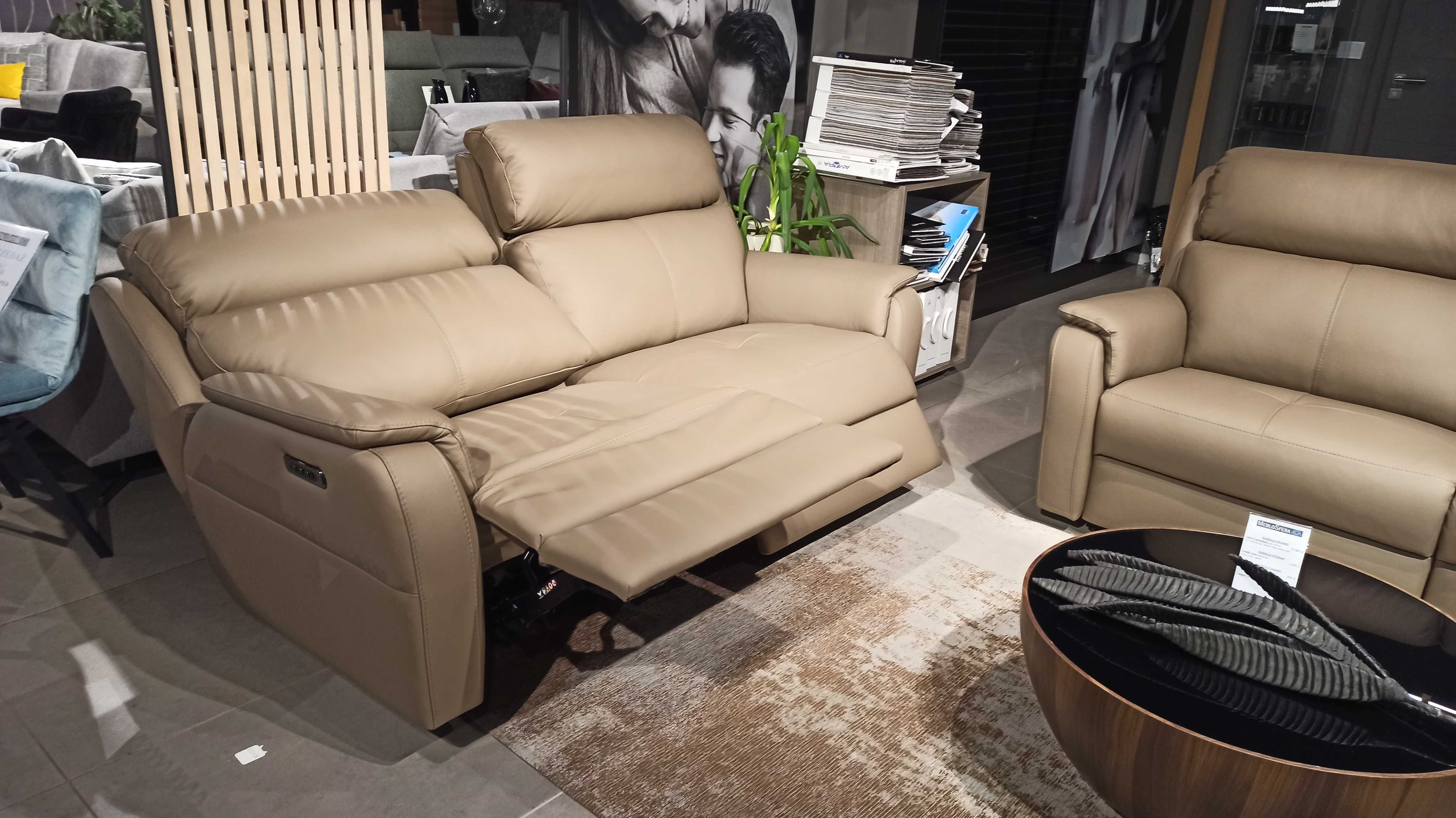 -37% Cincinnatti sofa włoska funkcje relaks skóra naturalna