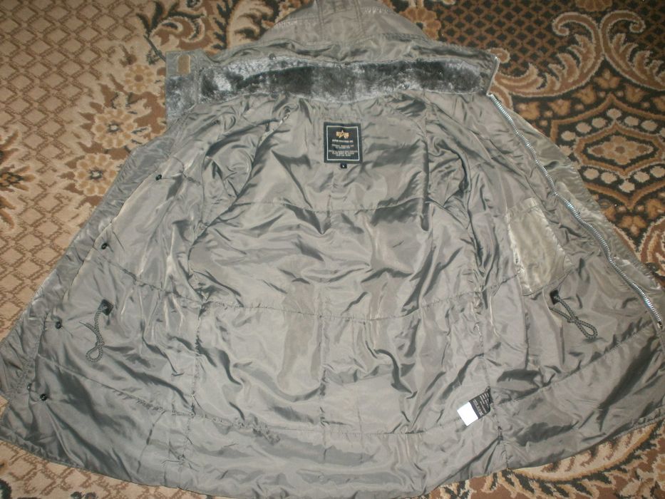 Куртка парка аляска Alpha Industries N-3B, серая, L, наш 54. ПОГ-67 см