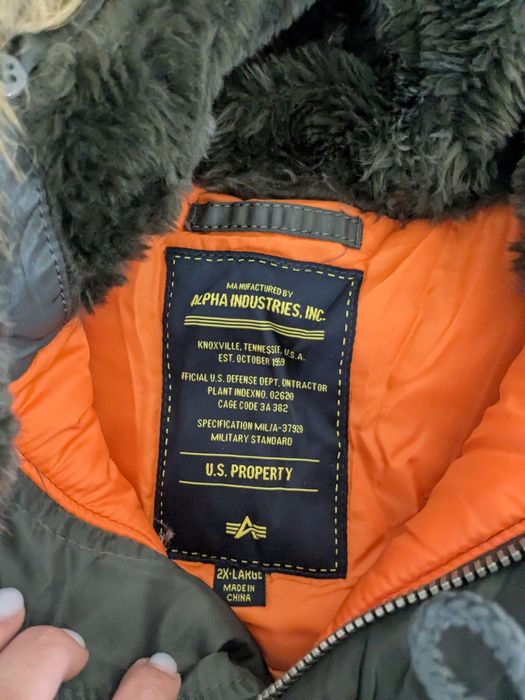 Куртка Аляска N-3B Slim fit оливкова, розмір XXL і 3ХL - USA