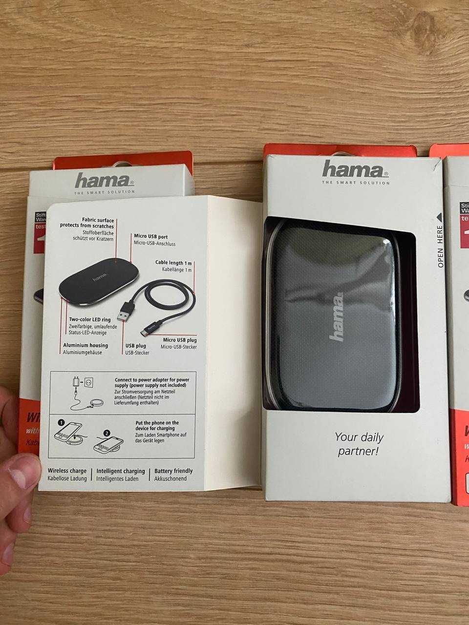 Безпровідна швидка зарядка Hama 10W сумісна з Apple, Samsung, LG, Sony