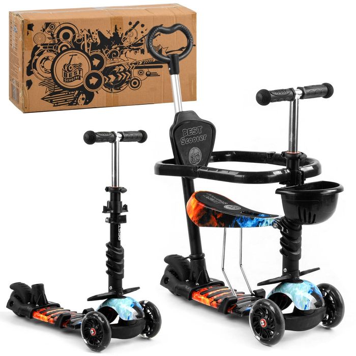 Триколісний дитячий самокат Scooter 5 в 1 "Огонь і лід"