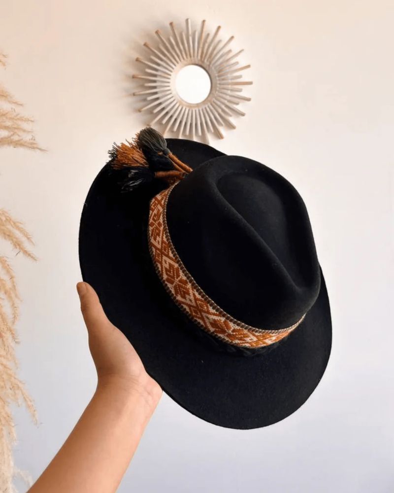 Peruwiańska opaska na kapelusz fedora - styl boho