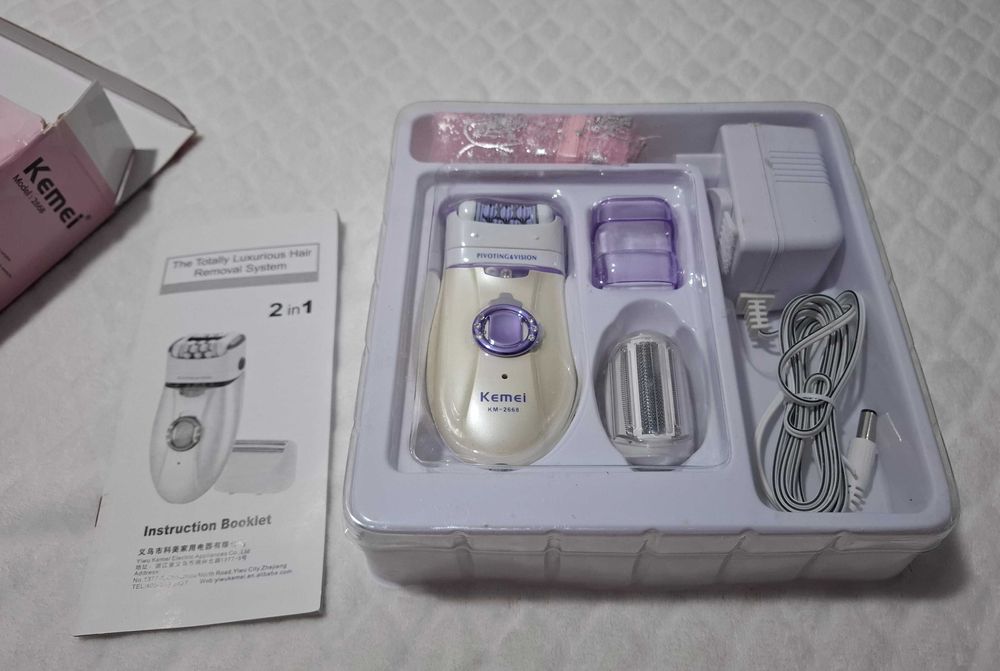 Depilator damski, maszynka do golenia, golarka, bezprzewodowy, 2w1