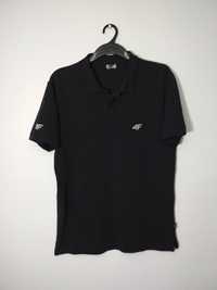 4F czarna koszulka t-shirt polo XL