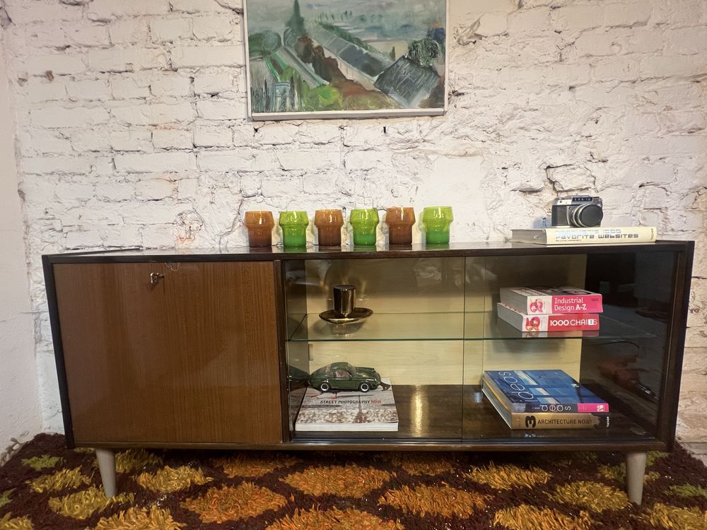 Barek biblioteczka witryna prl vintage retro
