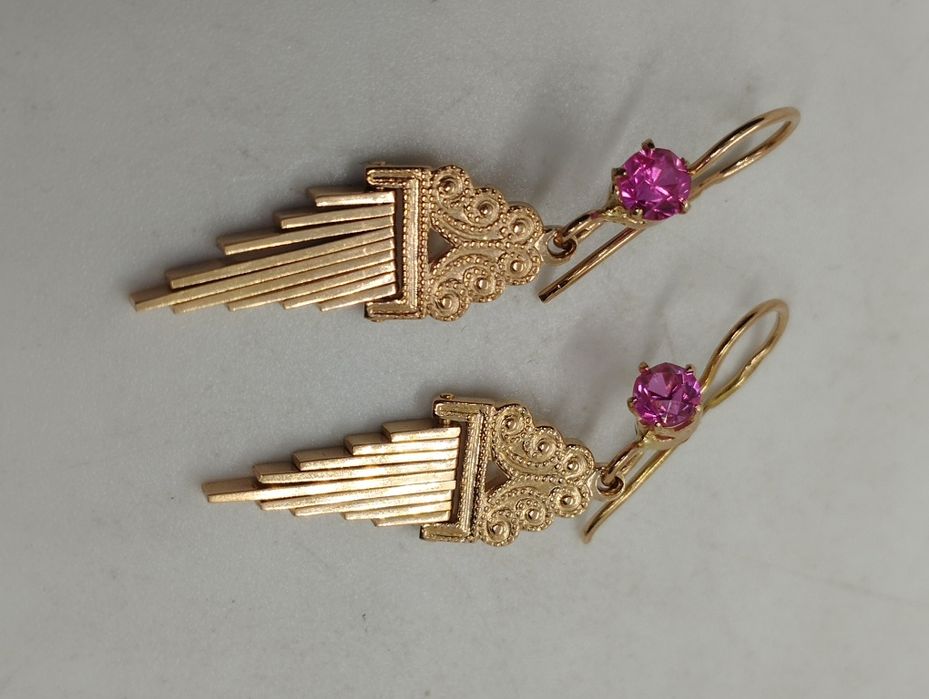 Золотые сережки СССР 5.68 грамма