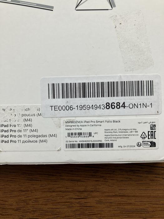 Apple Smart Folio для Apple iPad Pro 11" (M4) Black (MW983ZM/A)