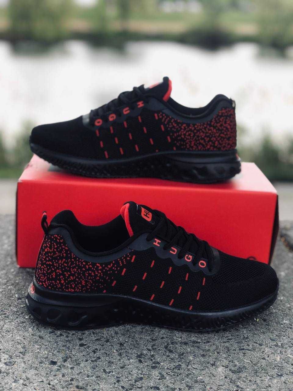 Хит! Кроссовки Hugo Ice lin мужские Практичные Black-Red Кросівки Хуго